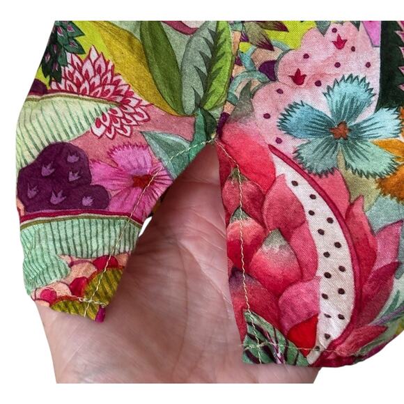 Winton and Waits Short Floral Kimono Top One Size Succulent Plant Colorful Boho - Picture 7 of 14